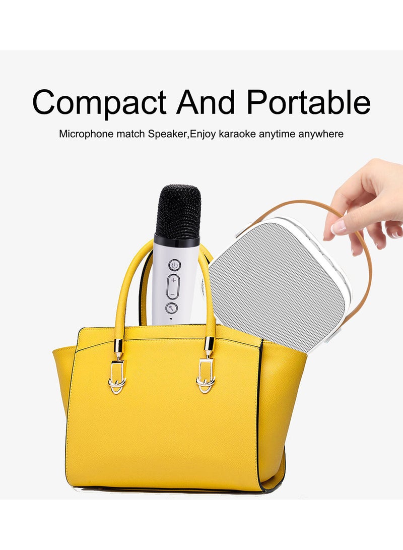 Toyland مجموعة مكبرات صوت كاريوكي لاسلكية مع ميكروفون – نظام غناء بلوتوث محمول مع شحن USB-أبيض - Image 3